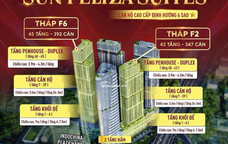 Giá cực ưu đãi dành cho ai liên hệ em sớm, Sun Feliza Suites Cầu Giấy 6 sao, đẳng cấp của Thủ Đô