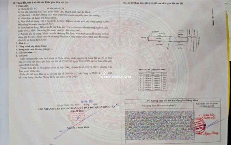 Chính chủ bán gấp chính chủ bán gấp lô đất 146.8m2 - MT Trần Hải Phụng, Bình Tân - Kẹt bank cắt lỗ