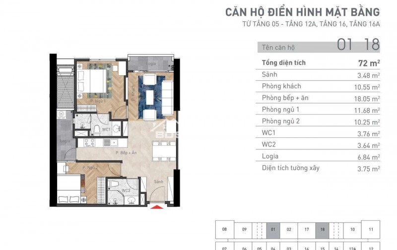 Chính chủ cắt lỗ giảm sâu 2PN- dự án viha 107 nguyễn tuân