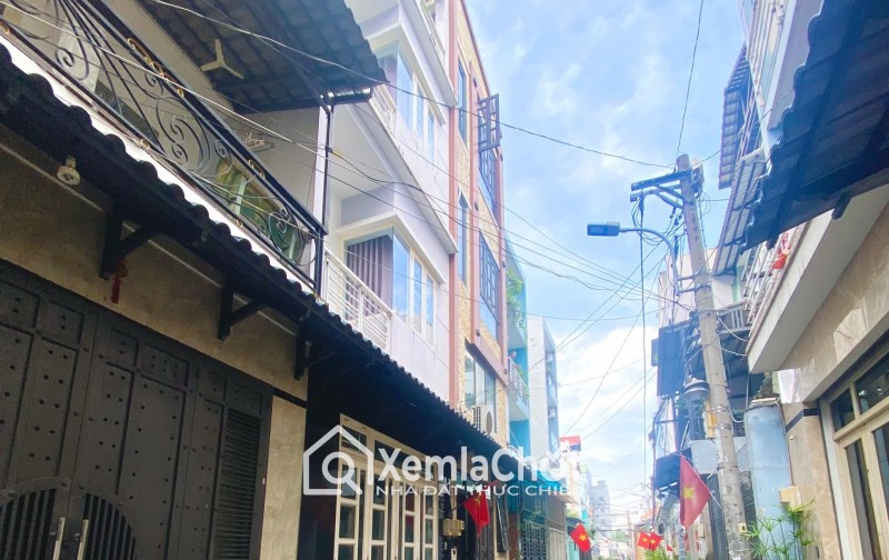 NHÀ ĐẸP QUANG TRUNG – P.THÔNG TÂY HỘI (P.8 CŨ) – GÒ VẤP  DT: 4x15.5m  Kết cấu: 1 trệt 3 lầu (4 tầng), 4PN, 5WC riêng từng